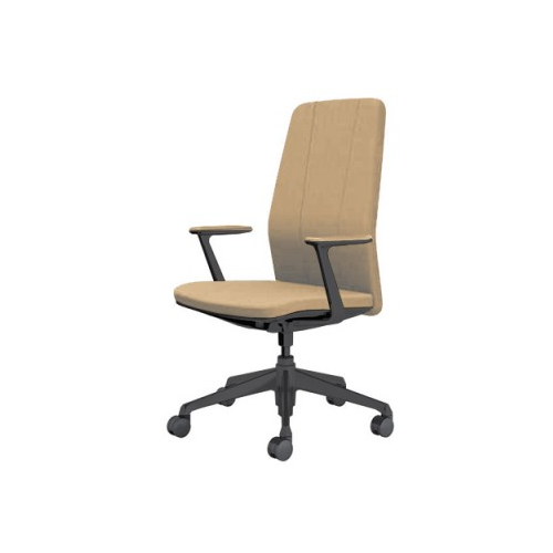 オカムラ クラフティーシリーズ クラフティーチェア ハイバック ブラックフレーム デザインアーム 布張り CR47MH-FW