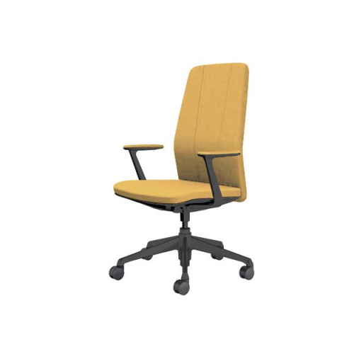 オカムラ クラフティーシリーズ クラフティーチェア ハイバック ブラックフレーム デザインアーム 布張り CR47MK-FW