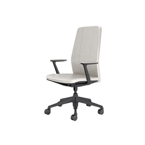 オカムラ クラフティーシリーズ クラフティーチェア ハイバック ブラックフレーム デザインアーム 革張り CR47MK-P