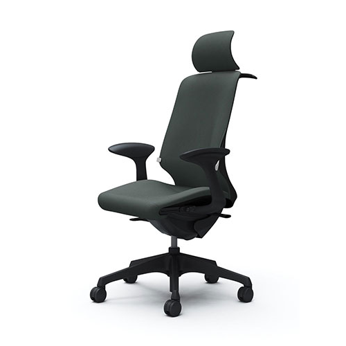 スフィアチェア リネット エクストラハイバック デザインアーム 座面調整あり ノーマルキャスター ランバー付 ハンガー付 CT2FAB-FRU5