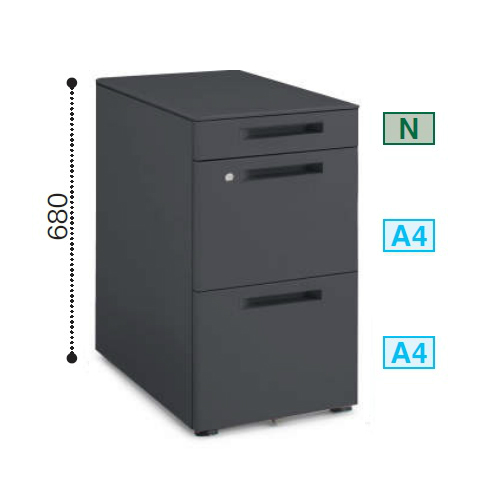 コクヨ GTAワゴン 3段(N3) シリンダー錠 深型ペントレー引き出し付き DGT-FV3Y46-SAW1/DGT-FV3Y46-E6A1