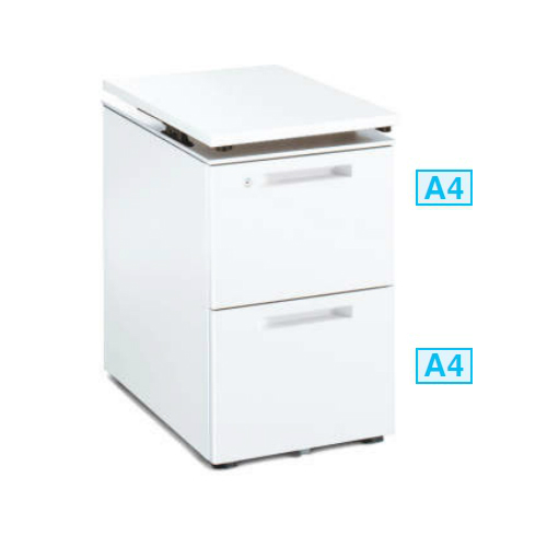 コクヨ GTAワゴン 天板昇降ワゴン(A2) シリンダー錠 2段引き出し DGT-SA2Y46