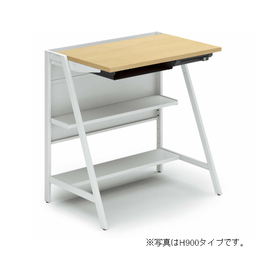 コクヨ ストラタデスク(STRATA) スタンダードデスク オープン棚＋センター引き出し付き W900×D600×H720 DST-S0906WT