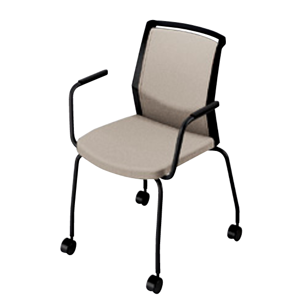 ナイキ ミーティングチェアー オセディアチェア(osedia) 布張り 4本脚 背パッドタイプ 肘付 E291FKC-B1-PBG
