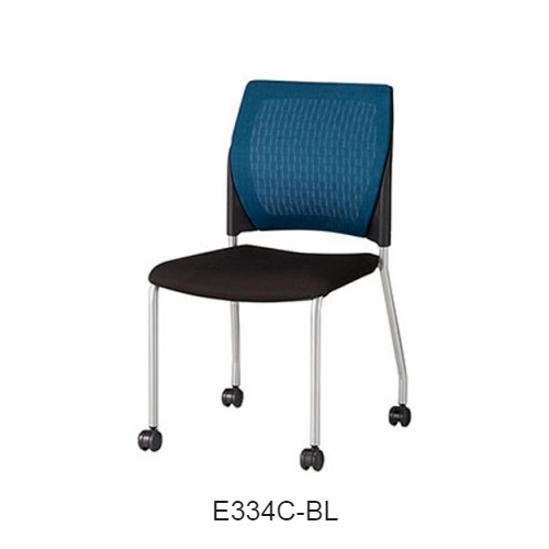 ナイキ ミーティングチェアー 会議用チェアー 4本脚・キャスター付 肘なし 布張り E334C