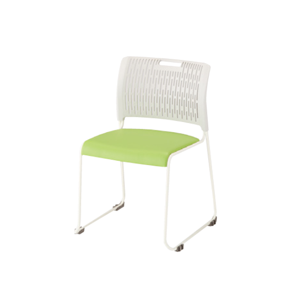 ナイキ ミーティングチェアー 会議用チェアー E415型 ループ脚タイプ 塗装タイプ ビニールレザー張り E415V-H3-YGR