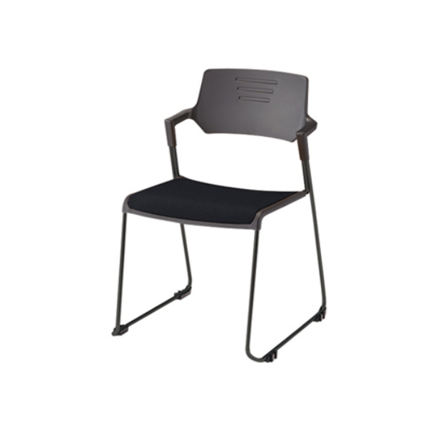 ナイキ ミーティングチェアー 会議用チェアー E422型 ループ脚タイプ 塗装タイプ 背カバーなし 布張り E422F-B1-PMBK