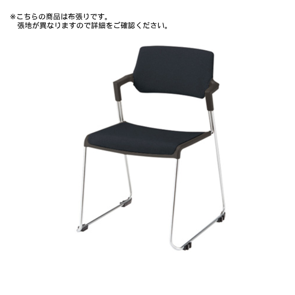 ナイキ ミーティングチェアー 会議用チェアー E422型 ループ脚タイプ メッキタイプ 背カバー付 ビニールレザー張り E423F-M1