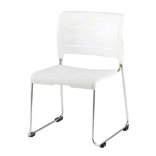 ナイキ 会議用チェアー スレア(slea) ループ脚/ホワイト.メッキ脚/ヌードタイプ E430-M3