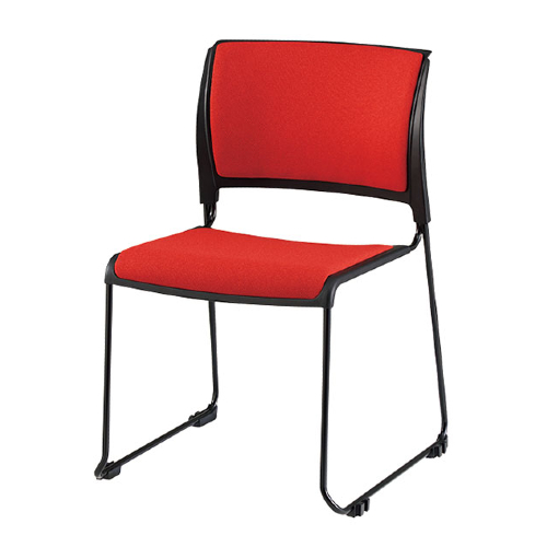 ナイキ 会議用チェアー スレア(slea) ループ脚/ブラック.塗装脚/背座パッド付 布張り E432F-B1