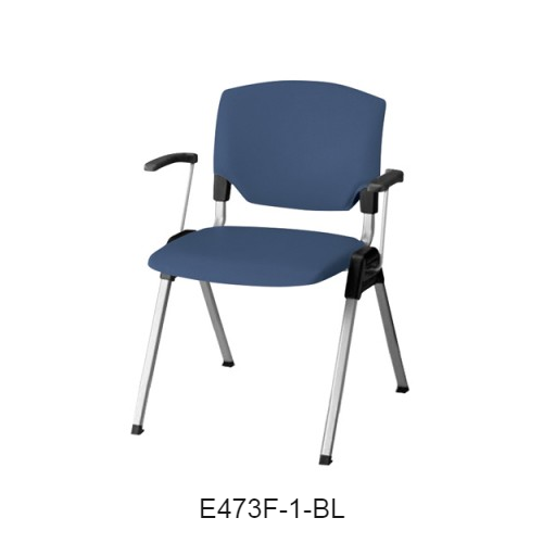 ナイキ ミーティングチェアー E470type 4本脚タイプ・背カバー付 肘付 布張り E473F-1/E473F-3