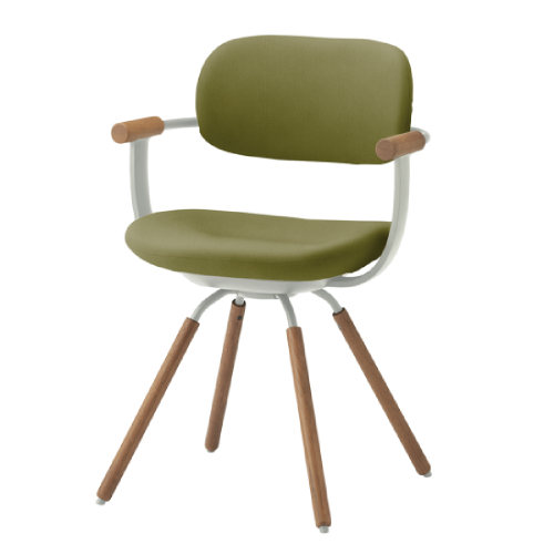 イトーキ バーテブラ03チェア(vertebra03) 4本回転脚 布張り KC張地 肘付 木タイプ（オークダーク） KG-899KC-□□□□