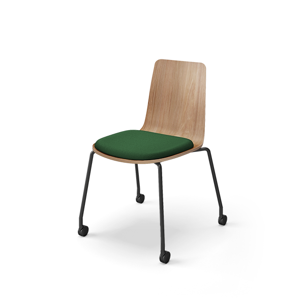 コクヨ ミーティングチェア ミケットチェア Mycket キャスター脚 ブラック脚 合板シート 座パッド（布）付 K03-B23-MY3