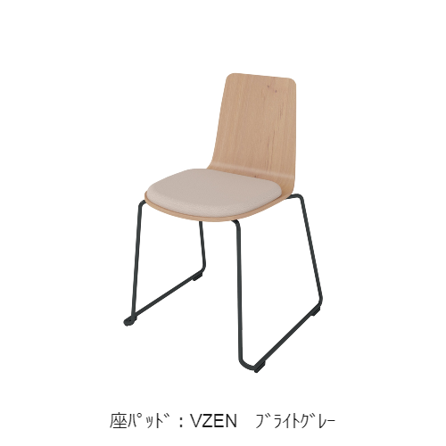 コクヨ 会議用イス(ミーティングチェア) ミケット(Mycket)チェア サークル脚 ブラック脚 合板シート 座パッド（レザー） 付 K03-B33-MY3