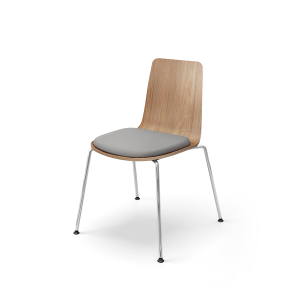 コクヨ ミーティングチェア ミケットチェア Mycket 4本脚 メッキ脚 合板シート 座パッド（布）付 K03-M03-MY3