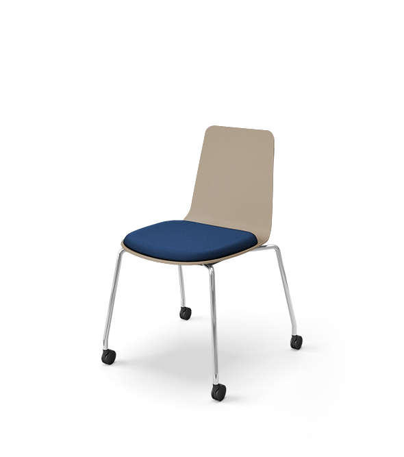 コクヨ ミーティングチェア ミケットチェア Mycket キャスター脚 メッキ脚 PPシート 座パッド（布） 付き K03-M22-