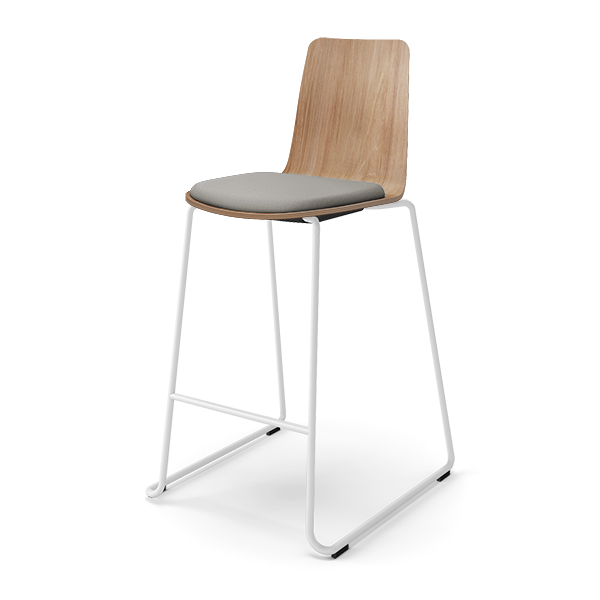 コクヨ ミーティングチェア ミケットチェア Mycket ハイチェア ホワイト脚 合板シート 座パッド（布）付 K03-W43-MY3