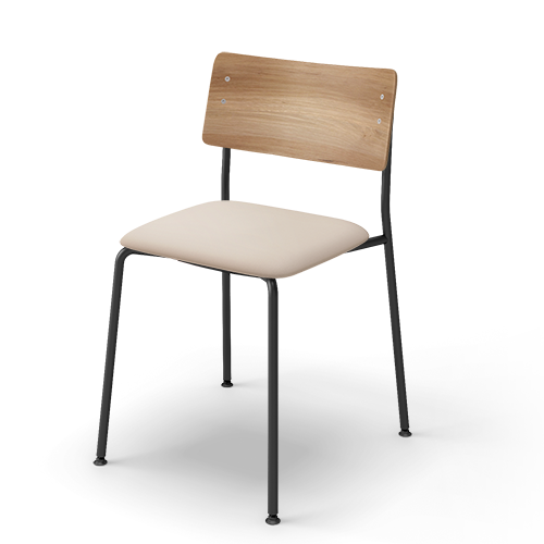 コクヨ ミーティングチェア プロッカチェア 4本脚タイプ 背：合板シート 座：クッション(レザー) ブラック脚 K05-B03S-VZENMY31