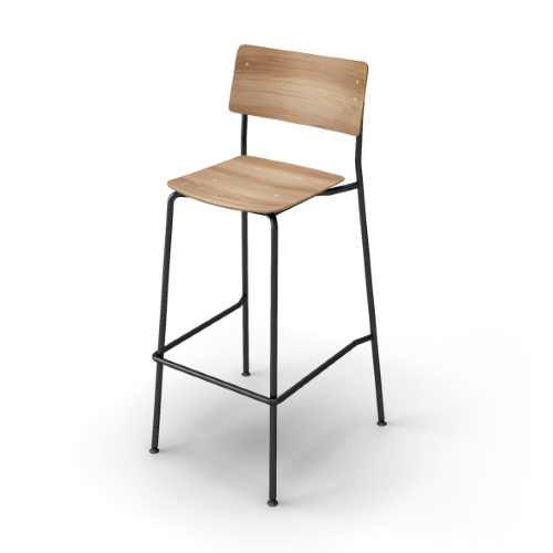 コクヨ ミーティングチェア プロッカチェア ハイチェアータイプ 合板シート ブラック脚 K05-B11X-MY3MY31