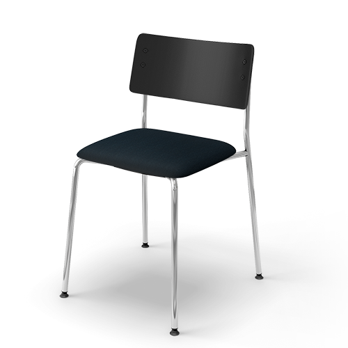 コクヨ ミーティングチェア プロッカチェア 4本脚タイプ 背：PPシート 座：クッション(レザー) メッキ脚 K05-M02S-VZE6E63