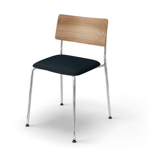 コクヨ ミーティングチェア プロッカチェア 4本脚タイプ 背：合板シート 座：クッション(レザー) メッキ脚 K05-M03S-VZE6MY31