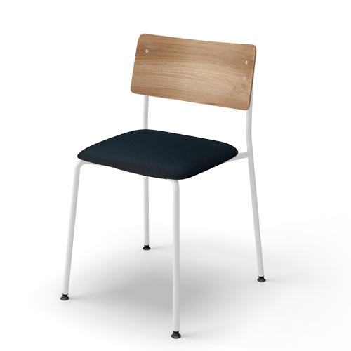 コクヨ ミーティングチェア プロッカチェア 4本脚タイプ 背：合板シート 座：クッション(レザー) ホワイト脚 K05-W03S-VZE6MY31