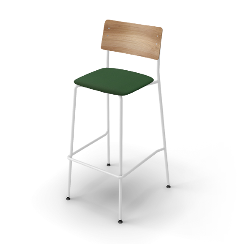 コクヨ ミーティングチェア プロッカチェア ハイチェアータイプ 背：合板シート 座：クッション(布） ホワイト脚 K05-W13C-G2Q6MY31