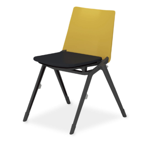 コクヨ ミーティングチェア スタッカ[STACKA]チェア ブラック塗装脚/固定脚タイプ/背座別色 肘なし K12-B010CZ