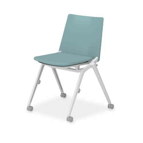 コクヨ ミーティングチェア スタッカ[STACKA]チェア ホワイト塗装脚/キャスタータイプ/背座同色 肘なし K12-W210CU