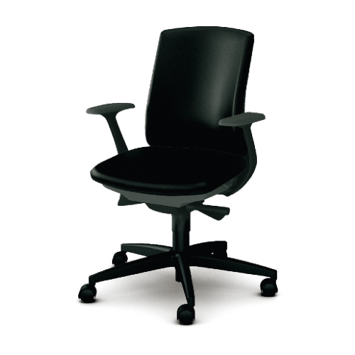 プラス ベネスチェア BeneS ビニールレザー張り ダークグレーフレーム ローバック 固定肘 樹脂脚 KB-BN30NL