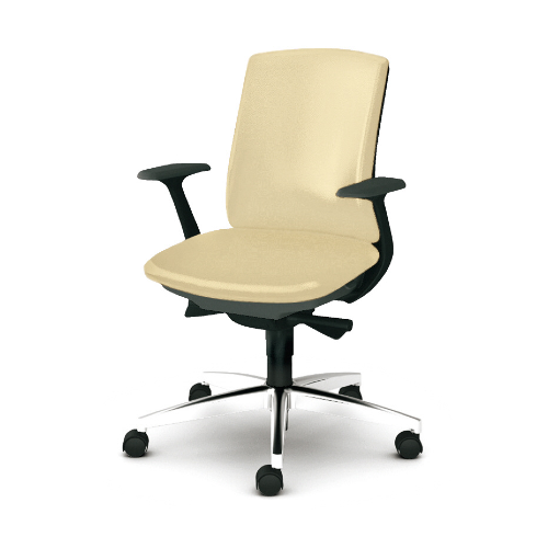 プラス ベネスチェア BeneS ビニールレザー張り ダークグレーフレーム ローバック 固定肘 アルミ脚 KB-BN33NL