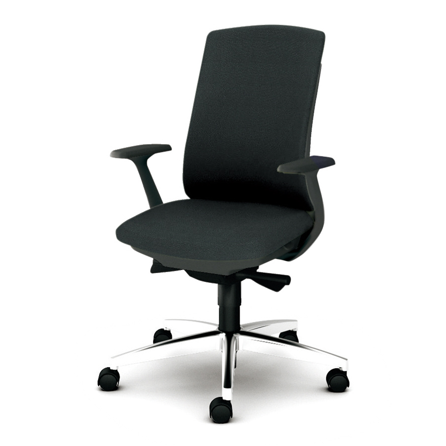 PLUS プラス ベネスチェア BeneS ダークグレーフレーム ハイバック 固定肘 アルミ脚 KB-BN34SL