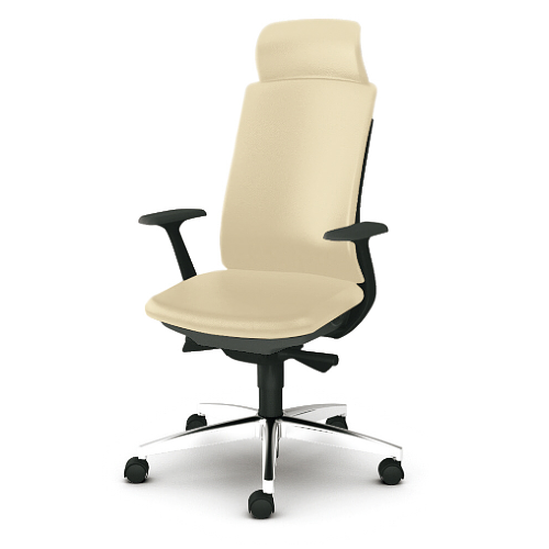 プラス ベネスチェア BeneS ビニールレザー張り ダークグレーフレーム エクストラハイバック 固定肘 アルミ脚 KB-BN35NL