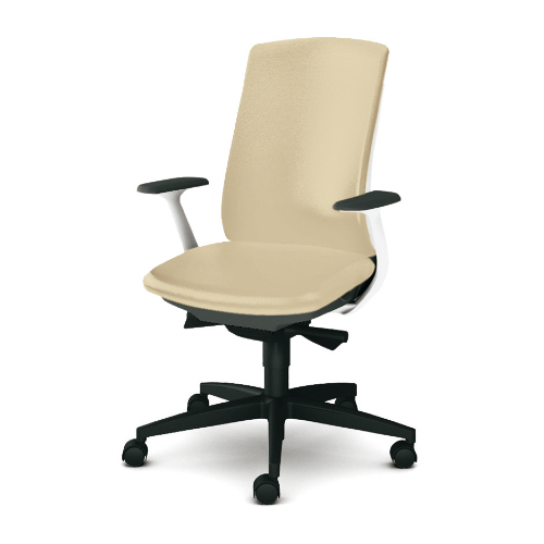 プラス ベネスチェア BeneS ビニールレザー張り バイカラーフレーム ハイバック 固定肘 樹脂脚 KB-BN511NL