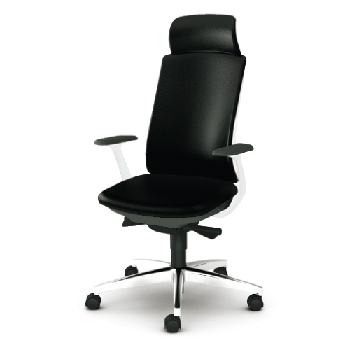 プラス ベネスチェア BeneS ビニールレザー張り バイカラーフレーム エクストラハイバック 固定肘 アルミ脚 KB-BN515NL