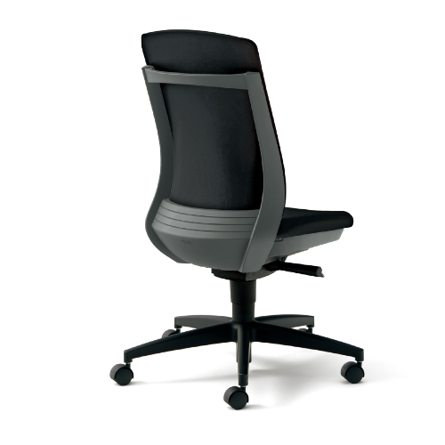 プラス ベネスチェア BeneS ビニールレザー張り ダークグレーフレーム ハイバック 肘なし 樹脂脚 KC-BN31NL