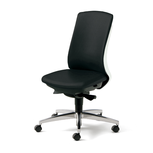 プラス ベネスチェア BeneS ビニールレザー張り バイカラーフレーム ハイバック 肘なし アルミ脚 KC-BN514NL