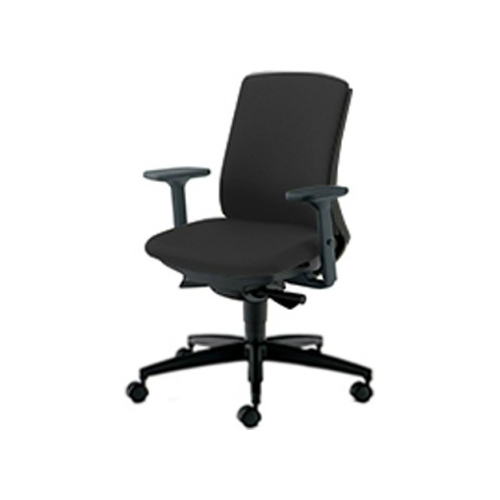 プラス ベネスチェア(BeneS) ダークグレーフレーム ローバック アジャスト肘 樹脂脚 KD-BN30SL