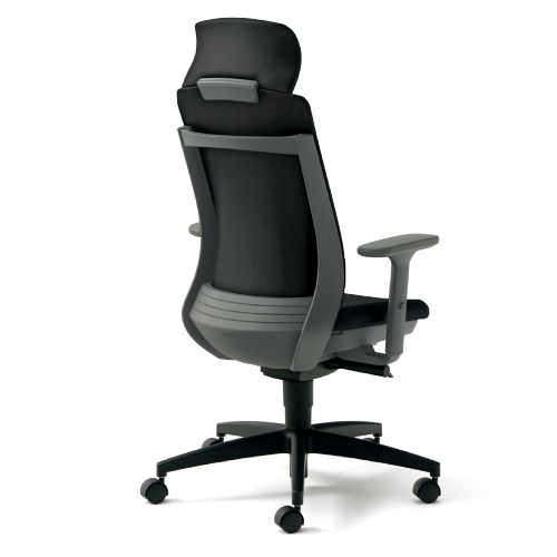 プラス ベネスチェア BeneS ビニールレザー張り ダークグレーフレーム エクストラハイバック アジャスト肘 樹脂脚 KD-BN32NL