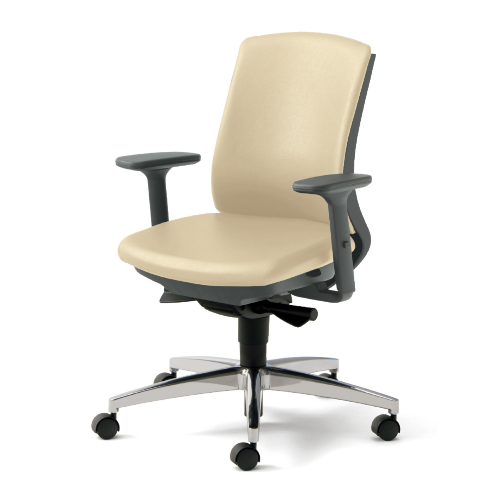 プラス ベネスチェア BeneS ビニールレザー張り ダークグレーフレーム ローバック アジャスト肘 アルミ脚 KD-BN33NL