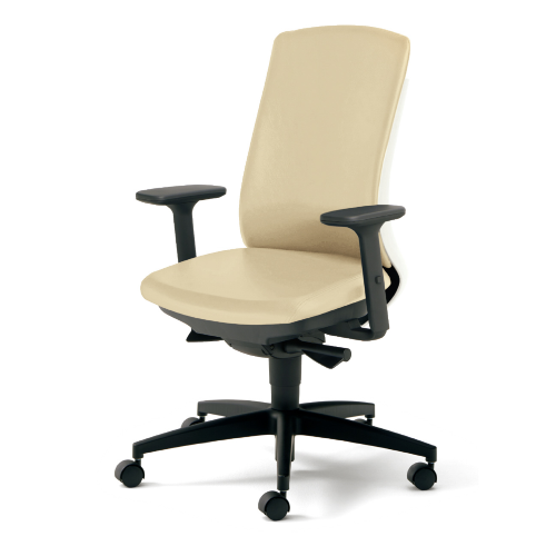 プラス ベネスチェア BeneS ビニールレザー張り バイカラーフレーム ハイバック アジャスト肘 樹脂脚 KD-BN511NL