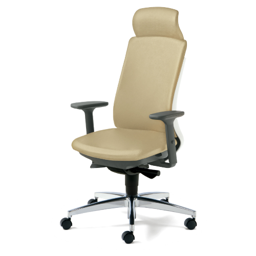 プラス ベネスチェア BeneS ビニールレザー張り バイカラーフレーム エクストラハイバック アジャスト肘 樹脂脚 KD-BN512NL