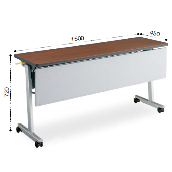 コクヨ ミーティングテーブル リスマ フラップテーブル（パネル付きタイプ）天板フラップ式 棚なし KT-P1102