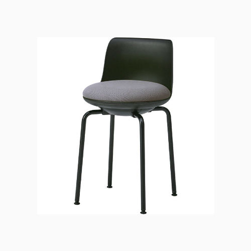 オカムラ ミーティングチェア ピルエットチェア pirouetto スチール脚 ブラックシェル 布張 L122FB-F