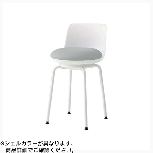 オカムラ ミーティングチェア ピルエットチェア スチール脚 ライトグレージュシェル 布張 プレーンニット L122FU-F