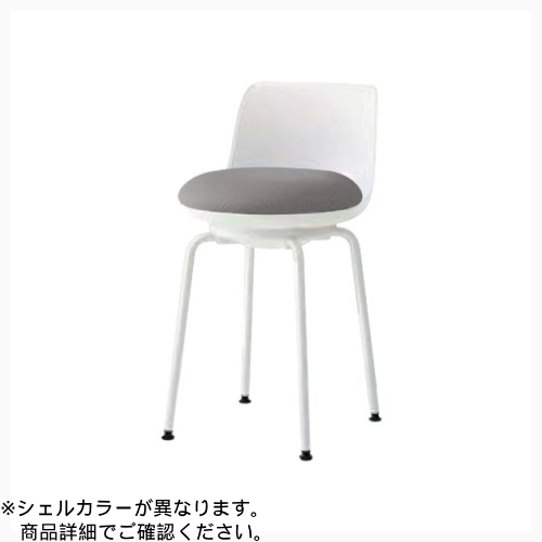 オカムラ ミーティングチェア ピルエットチェア スチール脚 ライトグレージュシェル ビニールレザー張 L122FU-P