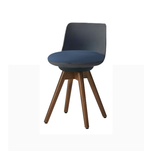 オカムラ ピルエットチェア pirouetto 木脚チェア ネオウッドダーク脚 ブラックシェル ビニールレザー L122HB-P