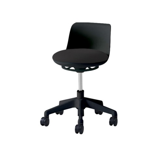 オカムラ ピルエットチェア pirouetto 5本脚チェア ブラック脚 ブラックシェル ナイロンキャスター 布張 L122VA-F