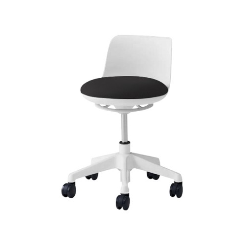 オカムラ ピルエットチェア pirouetto 5本脚チェア ホワイト脚 ホワイトシェル ナイロンキャスター 布張 L122VZ-F