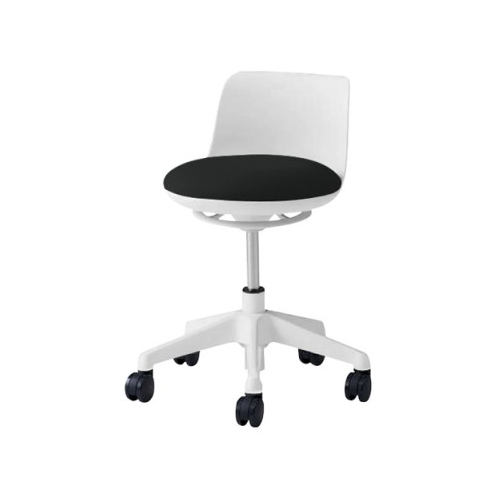 オカムラ ピルエットチェア pirouetto 5本脚チェア ホワイト脚 ホワイトシェル ナイロンキャスター ビニールレザー L122VZ-P